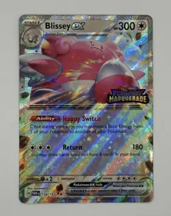 Pokemon TCG Blissey ex 134/167 2024 Twilight Masquerade Stamped Promo Card - LP - Image 1