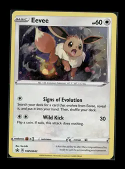 Eevee SWSH042 Black Star Promo 2020 Cosmos Holo Pokemon Card TCG NM - Image 1