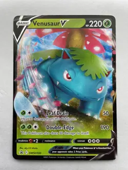 Pokemon Venusaur V SWSH100 Promo Full Art Holo 220 HP Sword & Shield Card - Image 1