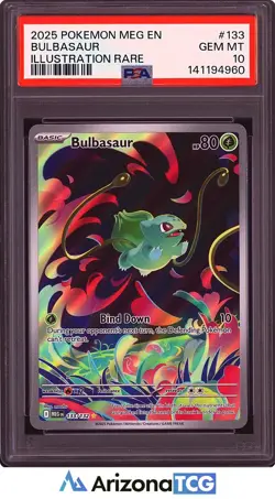 Pokemon 2025 Bulbasaur 133/132 Illustration Rare Mega Evolution GEM MINT PSA 10 - Image 1