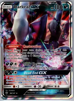 Darkrai GX 88/147 SM - Burning Shadows - Pokemon Card - NM - Image 1