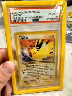 2000 Pokemon Promo #23 Zapdos Black star Promo AOKI Error PSA 10 GEM MINT - Image 1