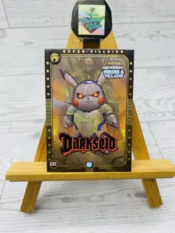 Pikachu as Darkseid Rare Gold Holo Heroes & Villains non Pokemon DC Fan Art - Image 1