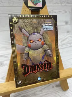 Pikachu as Darkseid Rare Gold Holo Heroes & Villains non Pokemon DC Fan Art - Image 2
