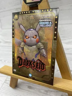 Pikachu as Darkseid Rare Gold Holo Heroes & Villains non Pokemon DC Fan Art - Image 3