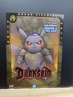 Pikachu as Darkseid Rare Gold Holo Heroes & Villains non Pokemon DC Fan Art - Image 5