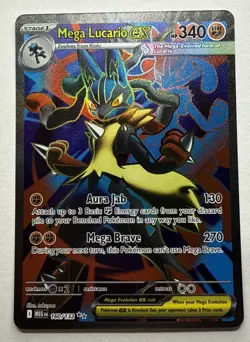 Pokemon TCG Mega Lucario EX 160/132 Ultra Rare Holo NM Mega Evolutions Full Art - Image 1