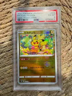 Pokemon Japanese 2022 Pikachu 014/071 Pokeball Reverse Holo PSA 6 - Image 1