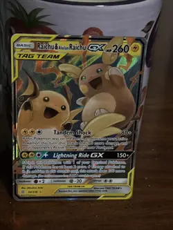 Pokemon Raichu & Alolan Raichu GX 54/236 Ultra Rare Holo TAG TEAM Unified Minds - Image 1