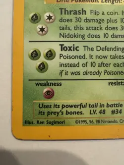 1999 Pokemon Base Set Nidoking 11/102 Holo Rare Wizards of the Coast English - Image 5