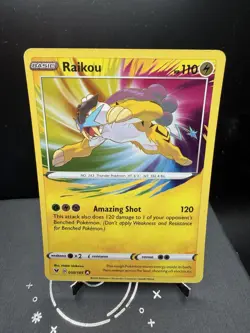 Pokemon TCG SWSH Vivid Voltage Raikou 050/185 Amazing Rare Holo NM! - Image 1