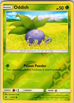 Oddish 4/147 SM - Burning Shadows Pokemon NM/LP Reverse Holo - Image 1