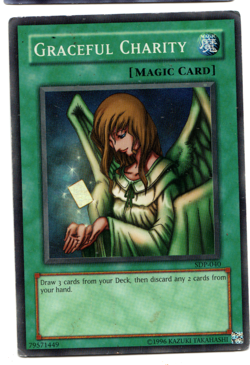 Yugioh Graceful Charity SDP-040 Super Rare Unlimited - Heavy Play HP - Image 1