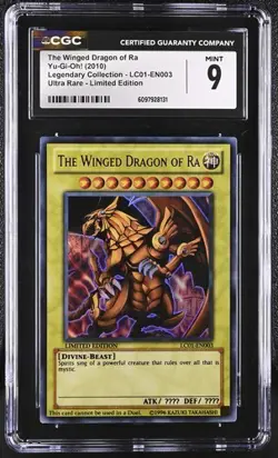 The Winged Dragon of Ra Ultra Rare CGC 9 Yu-Gi-Oh! (2010) Legendary LC01-EN003 - Image 1