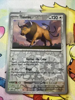Tauros 128/165 Reverse Holo Scarlet & Violet 151 Pokemon Card NM - Image 1
