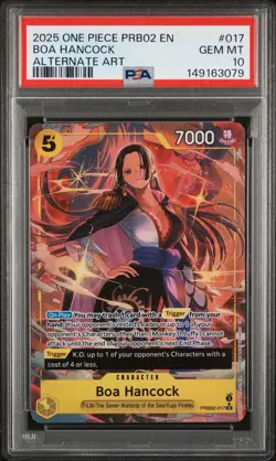 2025 ONE PIECE PRB02-017 PREMIUM BOOSTER ALTERNATE ART #017 BOA HANCOCK PSA 10 - Image 1