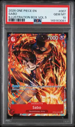 One Piece Illustration Box Vol. 5 Promo Sabo OP05-007 PSA 10 Gem Mint English - Image 1