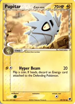 Pupitar (Delta Species) 59/101 Dragon Frontiers Pokemon Card TCG - Image 1