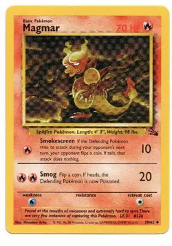 F39 Vintage Magmar Pokemon Card - 39/64 - Fossil Set Unlimited Non Holo WOTC - Image 1
