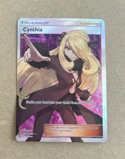 2018 Pokemon Ultra Prism Cynthia Trainer Holo Card 148/156 - Image 1