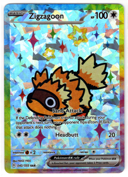 POKEMON DERPPEEZ CHINESE FAN ART CARD * ZIGZAGOON - Image 1