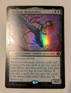 MTG Gwenom, Remorseless P Unique and Miscellaneous Promos 286 Foil NM - Image 1