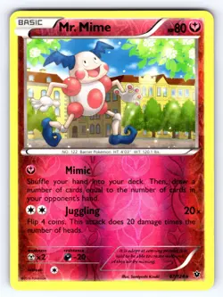 Mr. Mime 67/124 Rare Fates Collide Pokemon Reverse Holo Lightly Played - Image 1