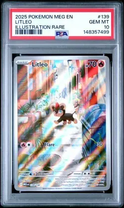 Litleo 139/132 - Mega Evolution Illustration Rare Pokemon - PSA 10 - Gem Mint - Image 1