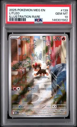 Litleo 139/132 - Mega Evolution Illustration Rare Pokemon - PSA 10 - Gem Mint - Image 3