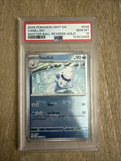 Pokemon TCG Vanillish Master Ball 028/086 White Flare PSA 10 - Image 1