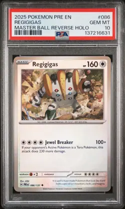2025 POKEMON PRE EN-PRISMATIC EVOLUTIONS #086 REGIGIGAS PSA 10 - Image 1