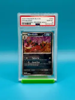 PSA 10 - 2025 POKEMON BLACK BOLT KROOKODILE MASTERBALL 059/086 - Image 1