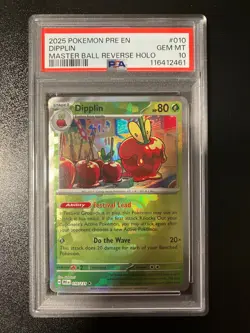 2025 POKEMON PRE EN-PRISMATIC EVOLUTIONS MASTER BALL REVERSE HOLO DIPPLIN PSA 10 - Image 1