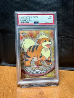 2000 TOPPS CHROME POKEMON T.V. #58 GROWLITHE PSA 9 - Image 2