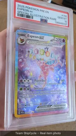 Espeon EX 155108 Special Illustration Rare Pokemon PSA 10 037 G2U - Image 2