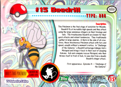 Beedrill #15 - Pokemon Topps - Green Logo - Image 2
