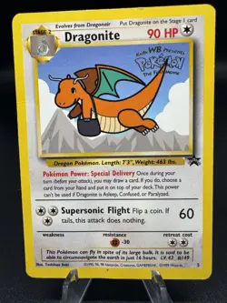 Pokemon TCG Dragonite WoTC Black Star Movie Promo 5 - HP/Damaged - Image 1