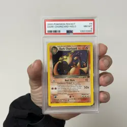 2000 Pokemon Rocket Dark Charizard Holo #4 PSA 8 SWIRL - Image 3