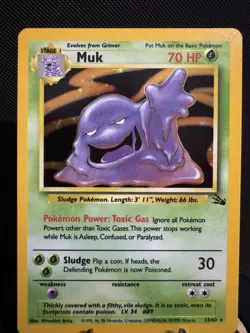 Pokemon TCG Muk 13/62 Fossil Holo Rare LP/NM - Image 1