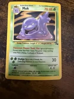 Pokemon TCG Muk 13/62 Fossil Holo Rare LP - Image 1