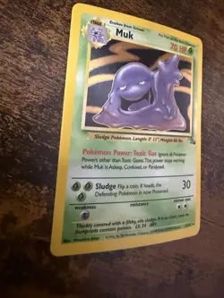 Pokemon TCG Muk 13/62 Fossil Holo Rare LP - Image 2