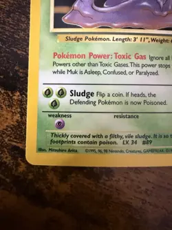 Pokemon TCG Muk 13/62 Fossil Holo Rare LP - Image 4
