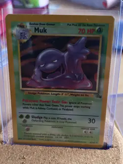 Pokemon TCG Muk Fossil Holo Card 13/62 Unlimited Holo Rare - Image 1