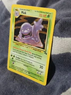 Pokemon Muk TCG Fossil Holo Rare Card 13/62 Unlimited - Image 3
