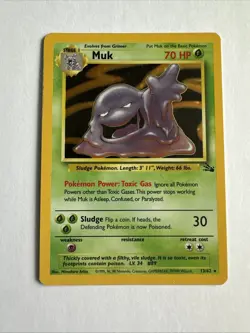 Pokemon TCG Muk Fossil 13/62 Holo Rare Unlimited Near Mint ⭐ - Image 1