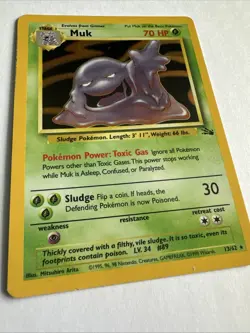 Pokemon TCG Muk Fossil 13/62 Holo Rare Unlimited Near Mint ⭐ - Image 2