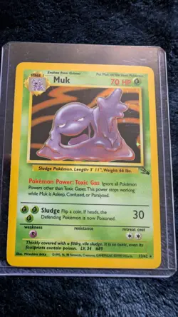 Pokemon TCG Muk Fossil Holo Rare Card 13/62 - Image 1