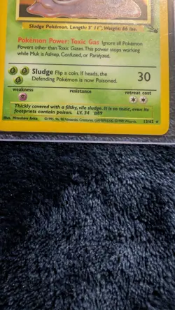 Pokemon TCG Muk Fossil Holo Rare Card 13/62 - Image 2