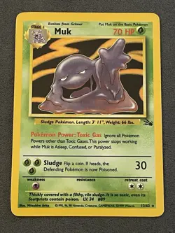 Pokemon TCG Muk 13/62 Fossil Holo Rare Lightly Played - Image 1