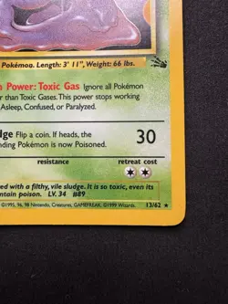 Muk 13/62 Fossil Holo Rare WOTC 1999 Vintage Pokemon TCG Card - Image 5